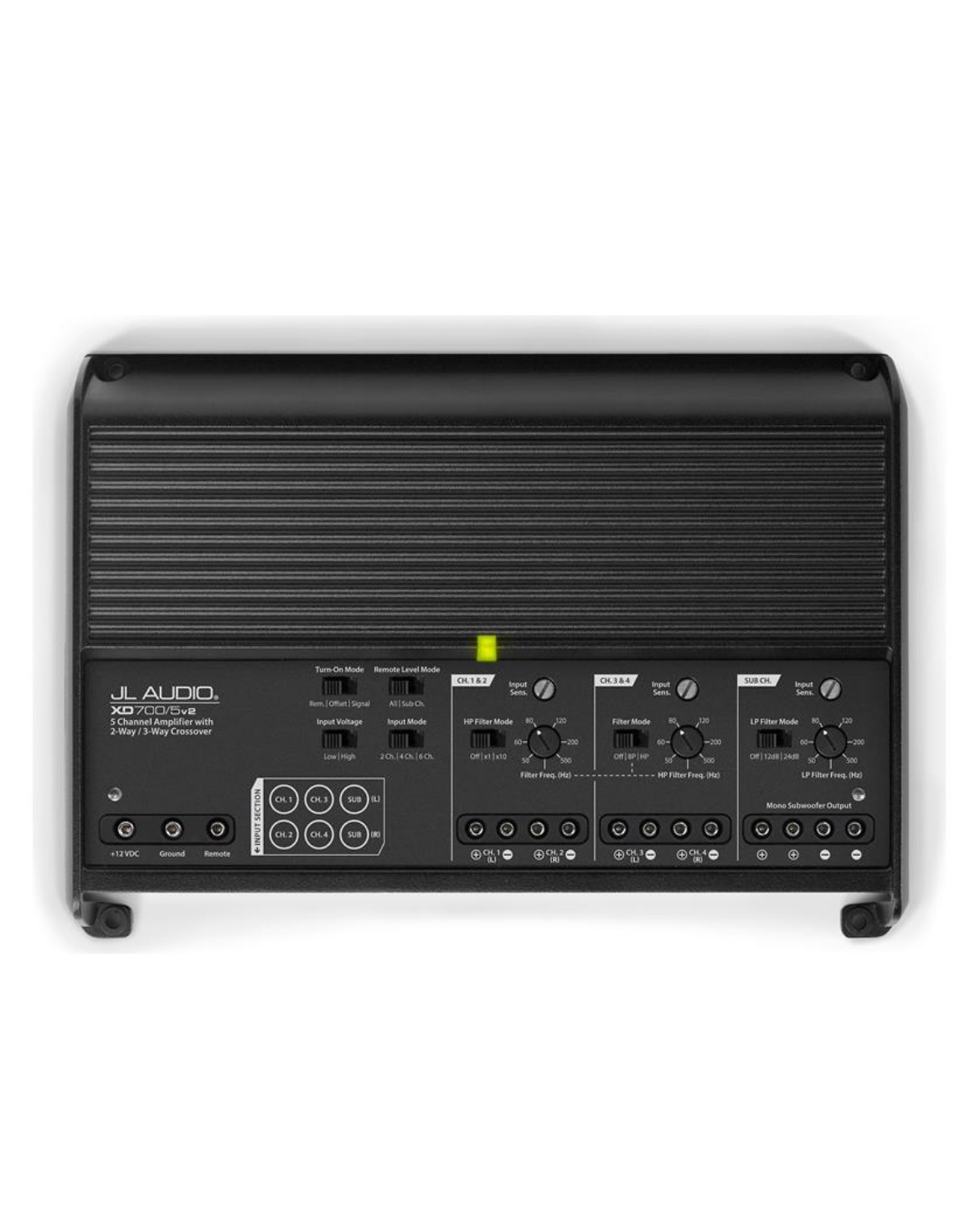 JL Audio XD700/5v2
5-channel car amplifier — 75 watts RMS x 4 at 4 ohms + 300 watts RMS x 1 at 2 ohms - Image 4