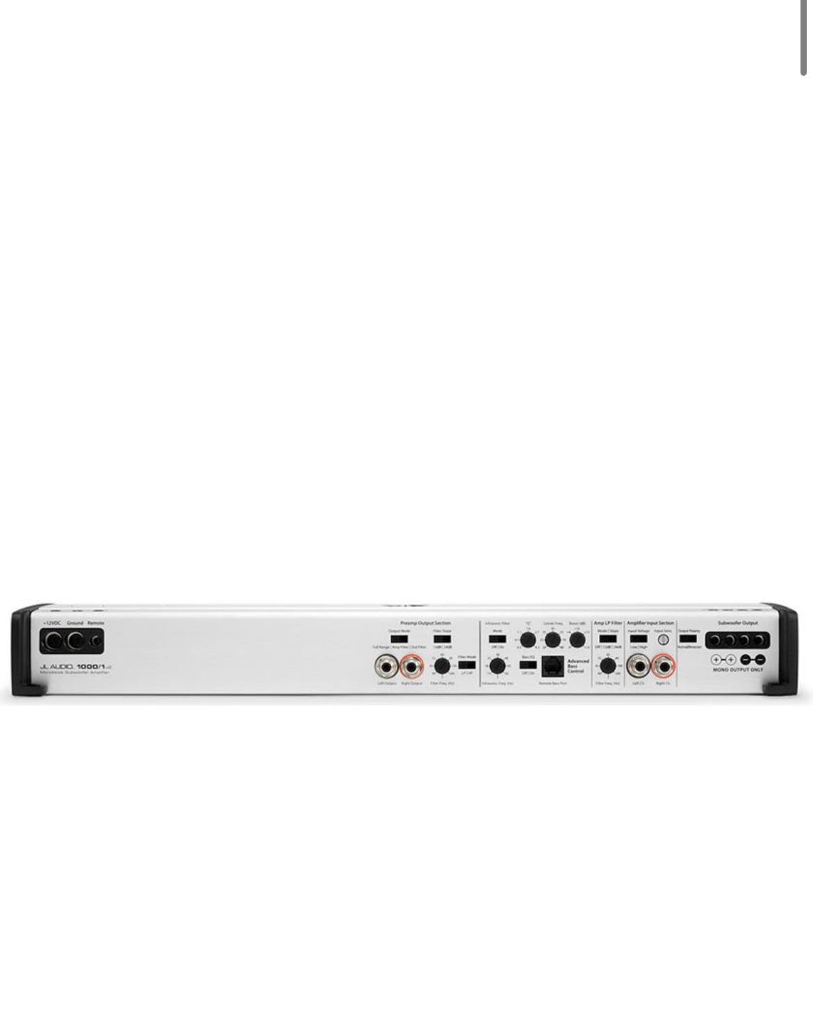 JL Audio Slash v2 Series 1000/1v2
Mono subwoofer amplifier
1,000 watts RMS x 1 at 2 ohms - Image 2